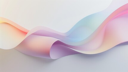 Naklejka premium A curved, smooth surface with a gradient of pastel rainbow colors on a white background.