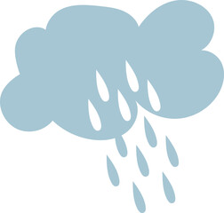 flat abstract cloud blue with raindrops