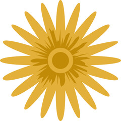 flat abstract simple yellow daisy flower head