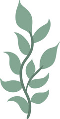 flat abstract green branch with leaves