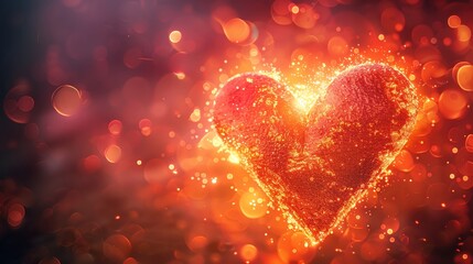 An illustration of a heart radiating light, representing love and happiness attracting success