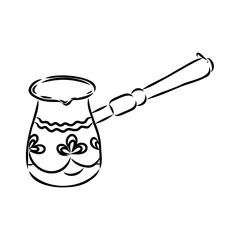 Turkish Coffee, coffee, sketch of coffee beans, vector