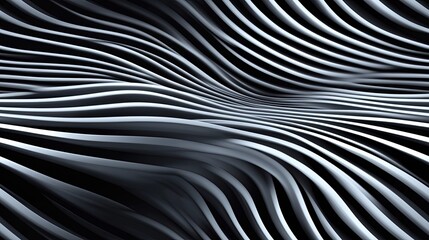 Textured black panels create an intricate arrangement of geometric shapes, showcasing depth and contrast in a contemporary artistic display SEAMLESS PATTERN