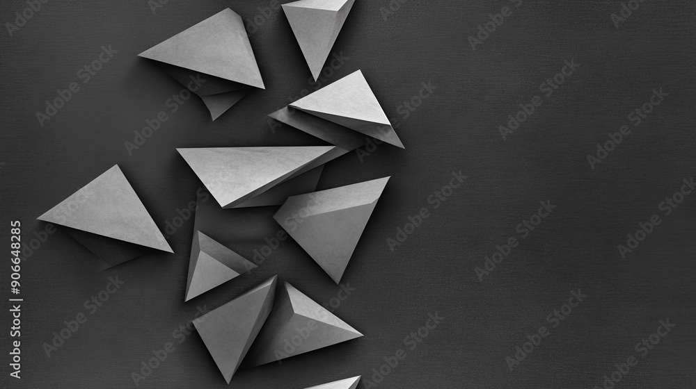 Aufkleber textured black panels create an intricate arrangement of geometric shapes, showcasing depth and cont