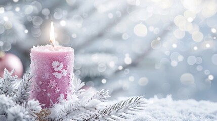 pink candle in advent wreath.