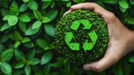Hand holding digital ecocurrency