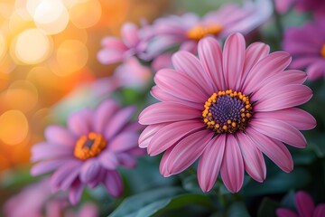 Fototapeta premium Vibrant Spring Flowers in Bloom with Bokeh Background - Perfect for Nature Prints or Garden Decor