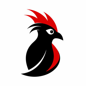 recommend clip art: Red-crested turaco logo design vector illustration