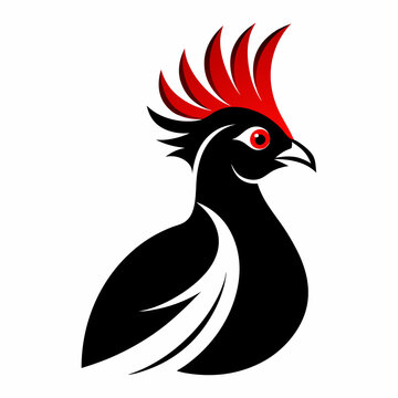 recommend clip art: Red-crested turaco logo design vector illustration