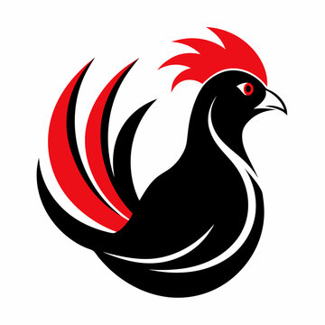 recommend clip art: Red-crested turaco logo design vector illustration