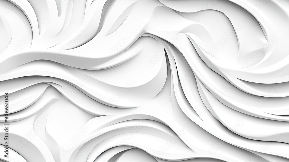 Poster soft, flowing white waves create an elegant and modern abstract background perfect for a variety of 