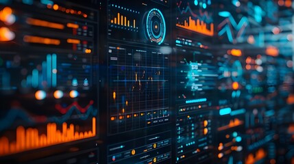 Fototapeta premium Data Visualization: A Futuristic Interface