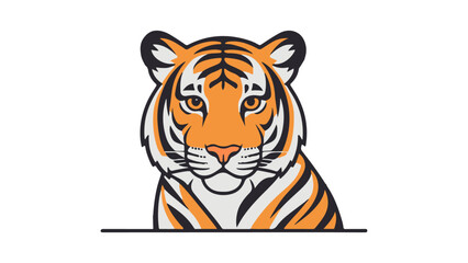 beautiful simple tiger illustration vector