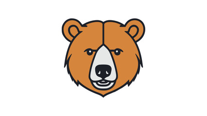 simple brown bear head vector illustration on white background