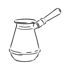 Turkish Coffee, coffee, sketch of coffee beans, vector