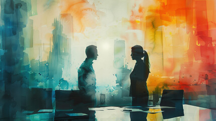 Discuss the role of financial advisors in investment decision-making ,water color style 