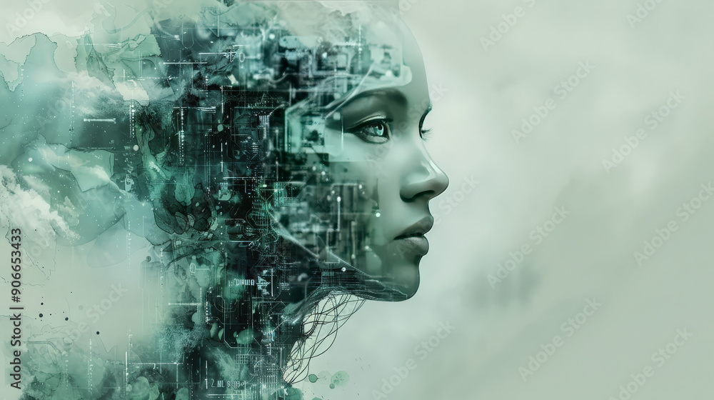 Poster evaluate the potential of investing in artificial intelligence technologies ,water color style