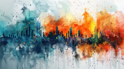 Fototapeta premium Examine the impact of interest rate changes on bond investments ,water color style