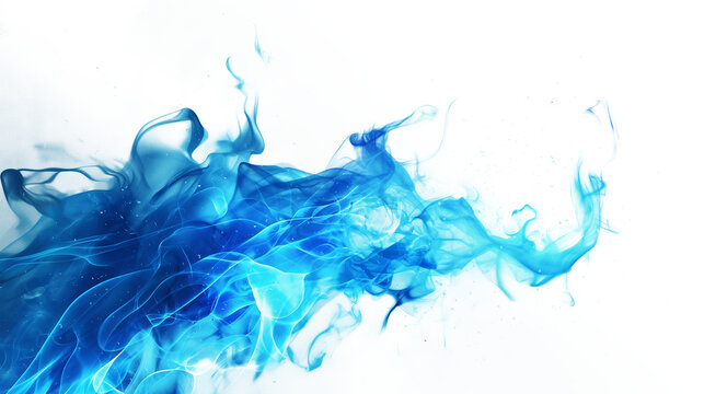 The image is of a blue flame with smoke coming out of it
