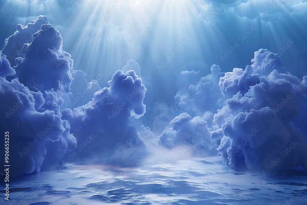 Poster beautiful background with beads, particles and simulation. 3d illustration, 3d rendering.
