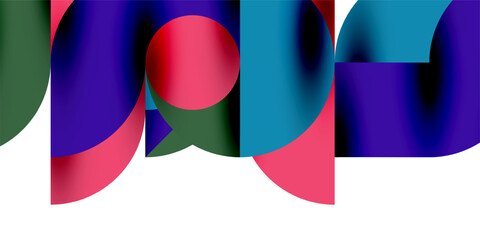 Tech minimal circular shapes geometric art. Vector modern circles