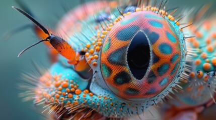 Fototapeta premium detailed view of the fly's eye