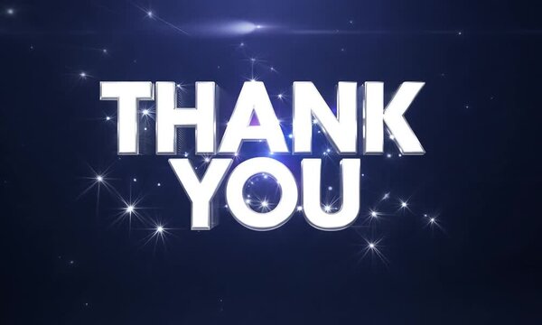 A thank you message is displayed in a blue background with a bright light shining on it. The message is written in a clear font and he is a positive and uplifting message