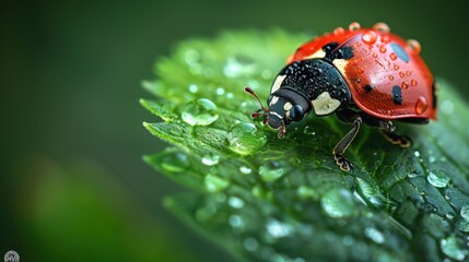 Obraz premium detailed view of the ladybug