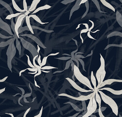 Seamless watercolor tropical pattern, floral print.