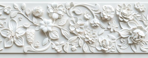 Luxury 3D background, carved ivory, antique white, Watercolor style