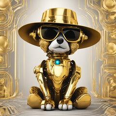 3d golden robot