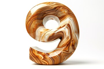Wooden number isolated on dark background 3D Illustration
