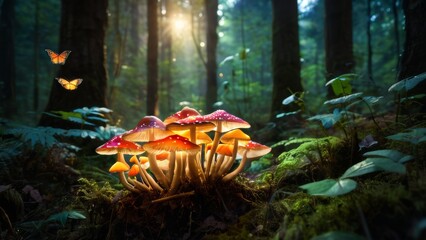 red mushroom in the forest
