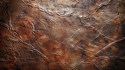 Naklejka premium A close-up of a textured, brown, leather surface.