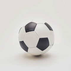 Medium shot of a Soccer ball, isolated on a solid light pastel white background, bright and vivid tonality, in the style of product photography. 