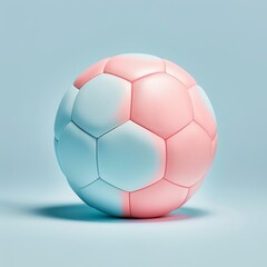 Medium shot of a Soccer ball, isolated on a solid light pastel white background, bright and vivid tonality, in the style of product photography. 
