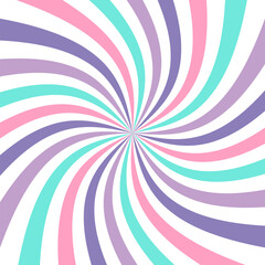 Colorful Starburst swirl background. Sun rays. Radial swirl abstract lines