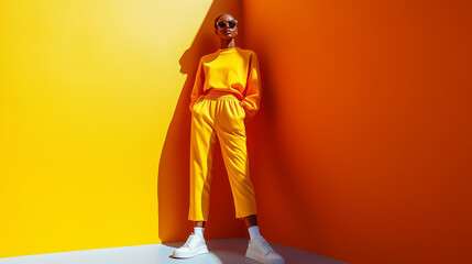 Stylish, vivid colors and bold contrasts in trendy fashion are showcased on beautiful, slim girls in this lively campaign.
