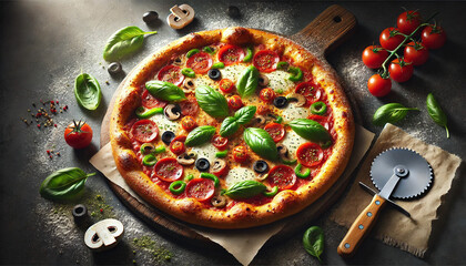 Delicious Pepperoni Pizza with Fresh Toppings