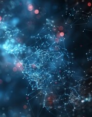 Obraz premium Data Dynamics: A Futuristic Visualization of Digital Connections and Networks, Emblematic of High-Tech Corporate Innovation and Technological Advancement