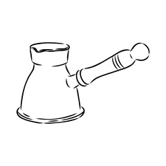 Turkish Coffee, coffee, sketch of coffee beans, vector