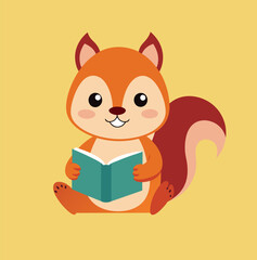 cute squirel goes to school happy face back to school