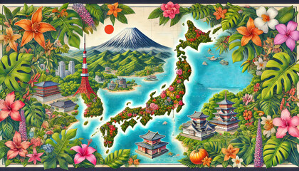 Vivid and Detailed Map of Japan's Tourist Attractions