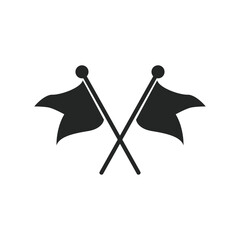 Crossed flags icon. Monochrome black and white symbol. Vector illustration © blessed.grapix