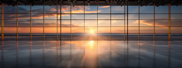 Indoor Airport Filming Site, and Soft Illumination from an External Light Source