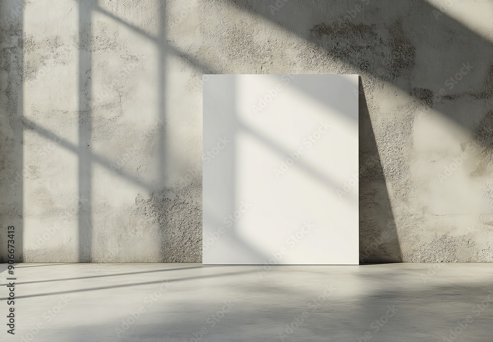 Aufkleber 3d rendering of a blank white page. soft shadows.