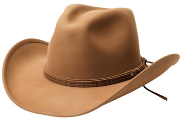 Close Up Cowboy hat PNG Western Ranch Cowboy Headgear isolated on white and transparent background - Leather hat Country Western lifestyle