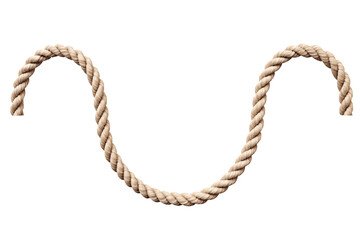Curled Rope PNG twisted rope isolated on white and transparent background - rope knot Free strong string industrial Concept