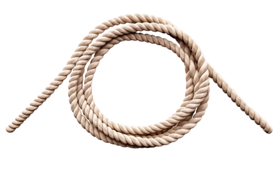 Curled Rope PNG twisted rope isolated on white and transparent background - rope knot Free strong string industrial Concept