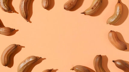 Tamarind fruit pattern border on pastel background illustration
